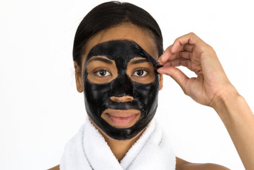 this image shows a person wearing a mask to improve their skin