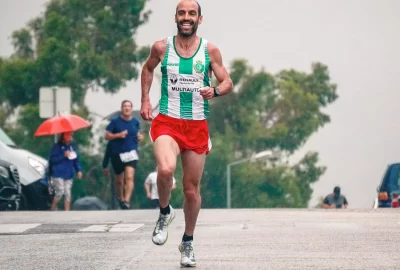 runner running in the rain